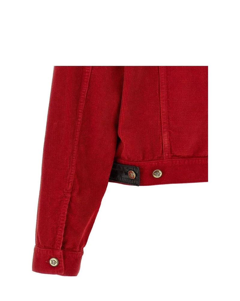 Versace Trucker Jacket in red — view 4
