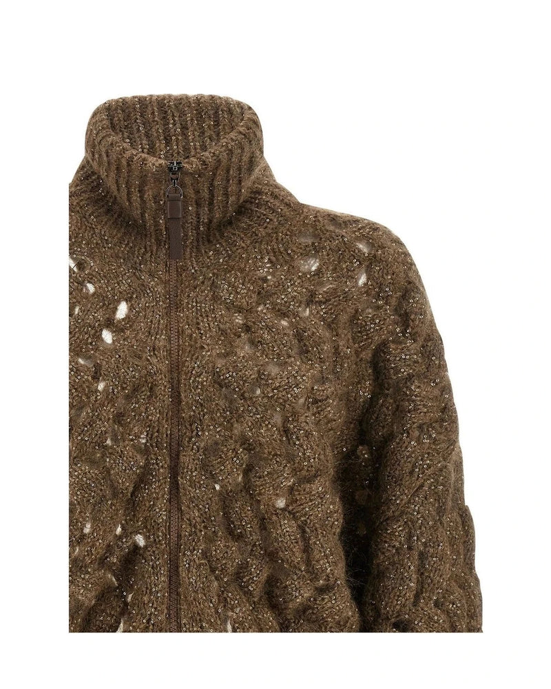 Brunello Cucinelli Sweater in brown, Mohair Wool — view 3