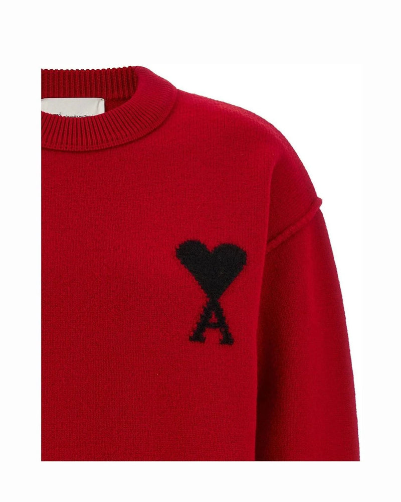 Ami Paris Sweater in red, Wool — view 3