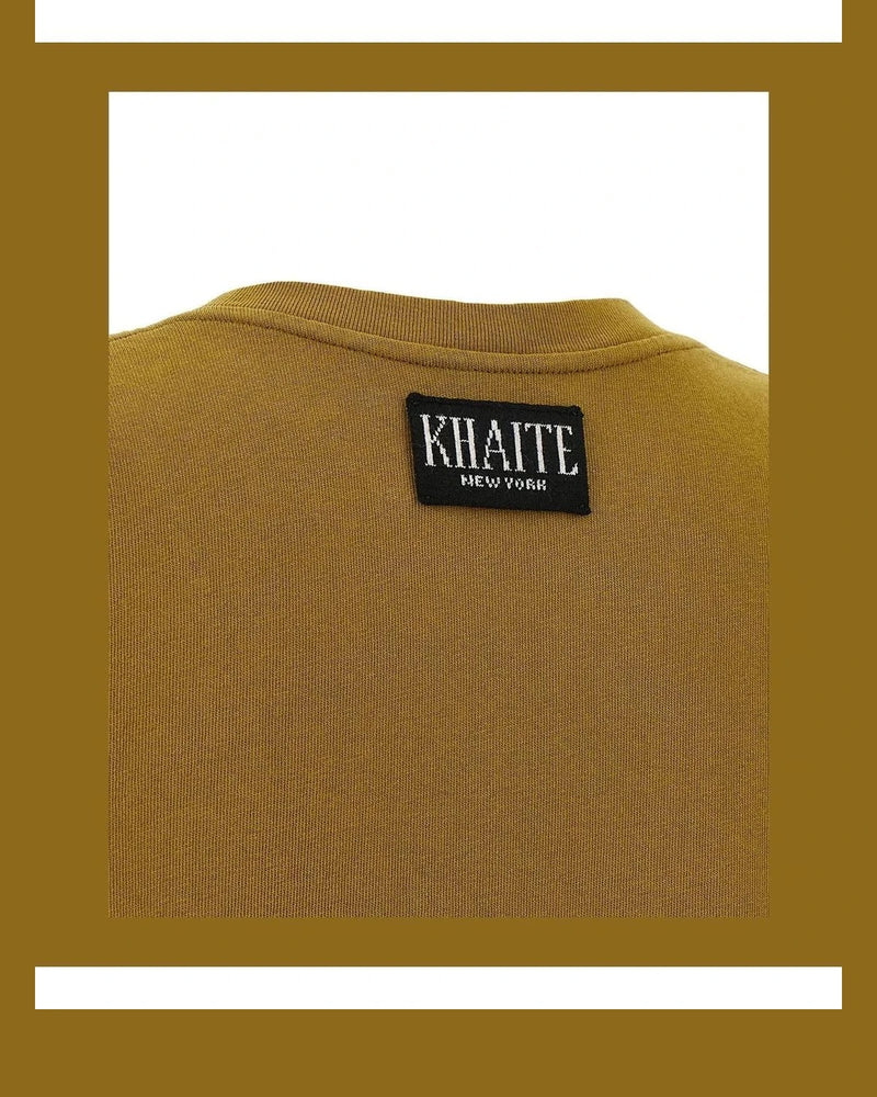 Khaite T-Shirt in yellow, Cotton — view 4