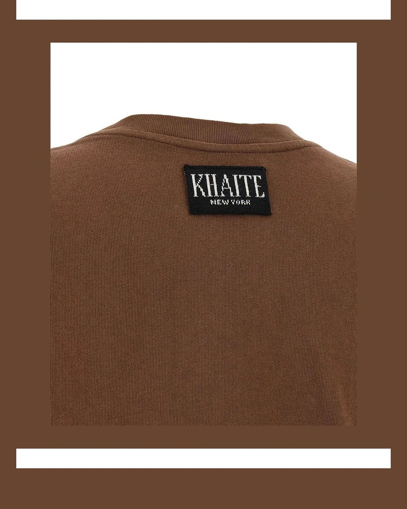 Khaite T-Shirt in brown, Cotton — view 4
