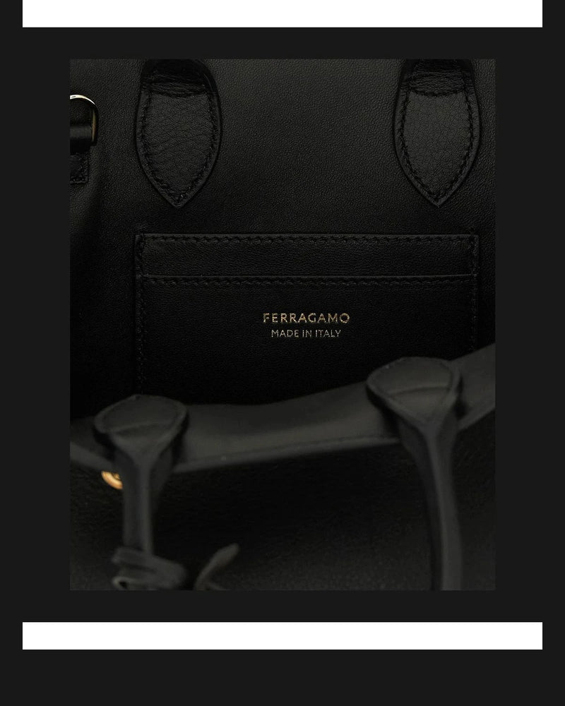 Ferragamo Satchel Bag in black, Calfskin Leather — view 4