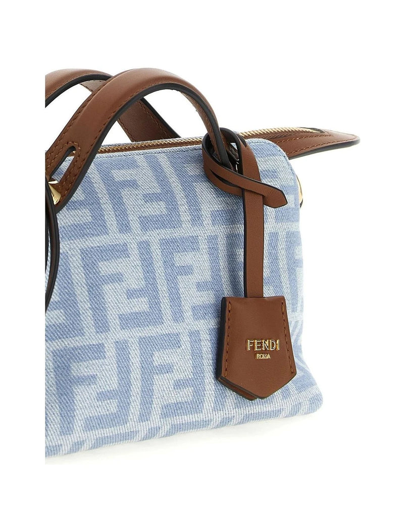 Fendi Baguette Handbag in blue, Cotton — view 3