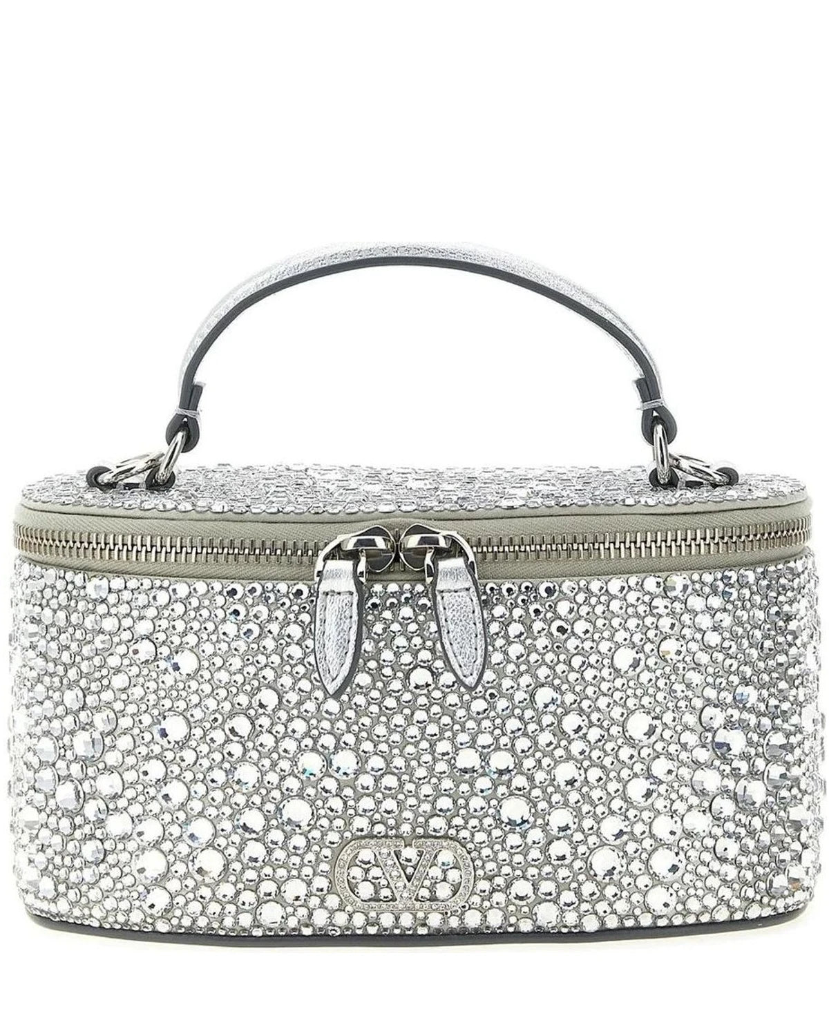 Valentino Garavani Makeup Bag in silver, Viscose