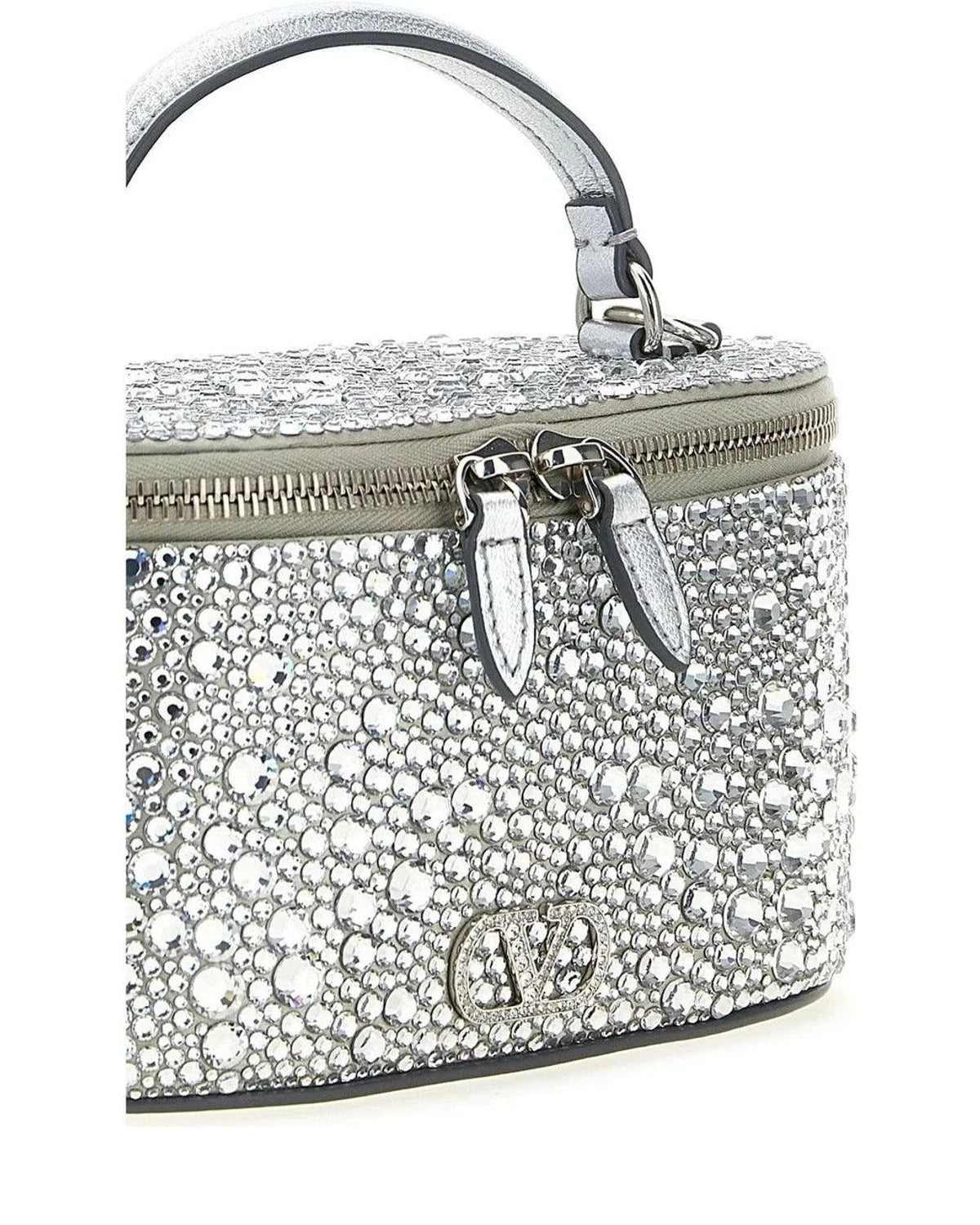 Valentino Garavani Makeup Bag in silver, Viscose — view 3