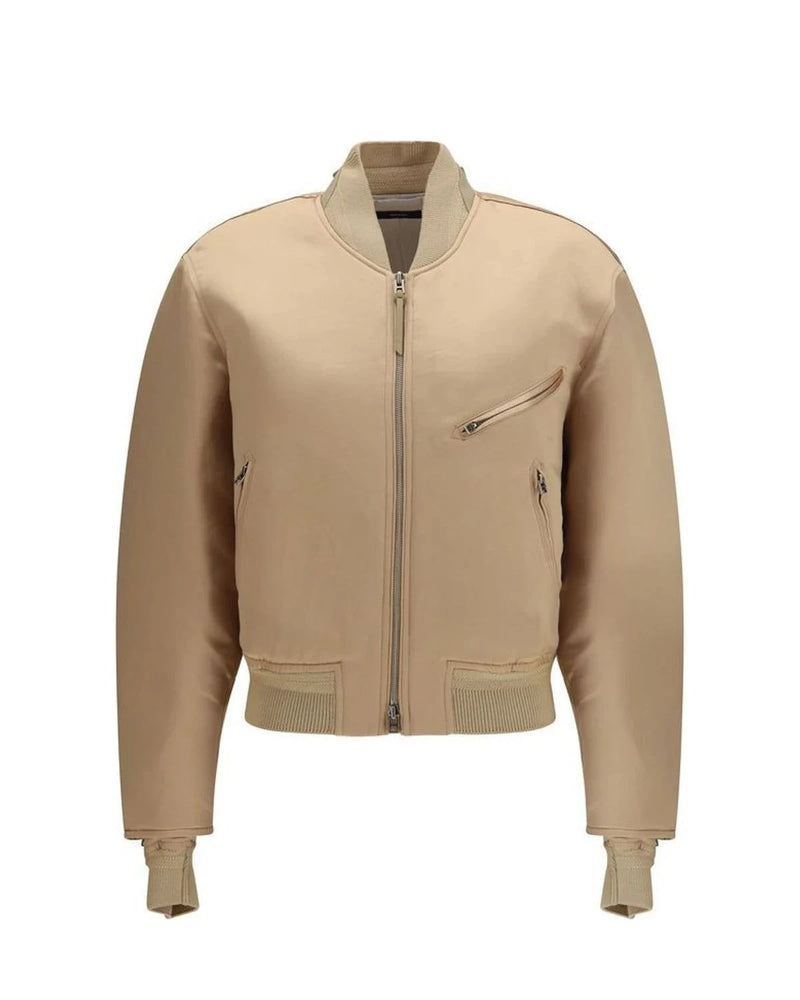 Tom Ford Bomber Jacket in gold, Silk Satin