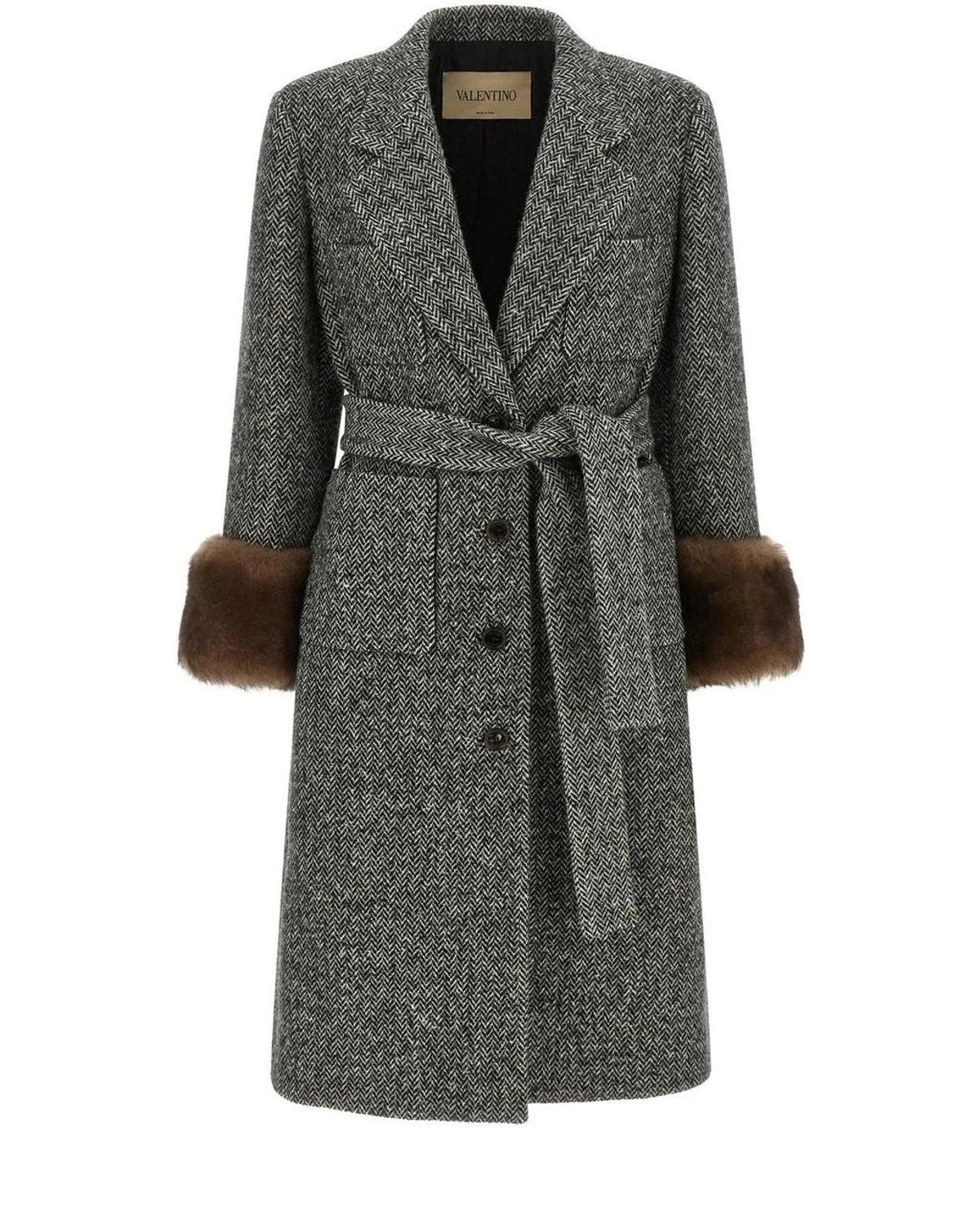 Valentino Garavani Wrap Coat in gray, Virgin Wool