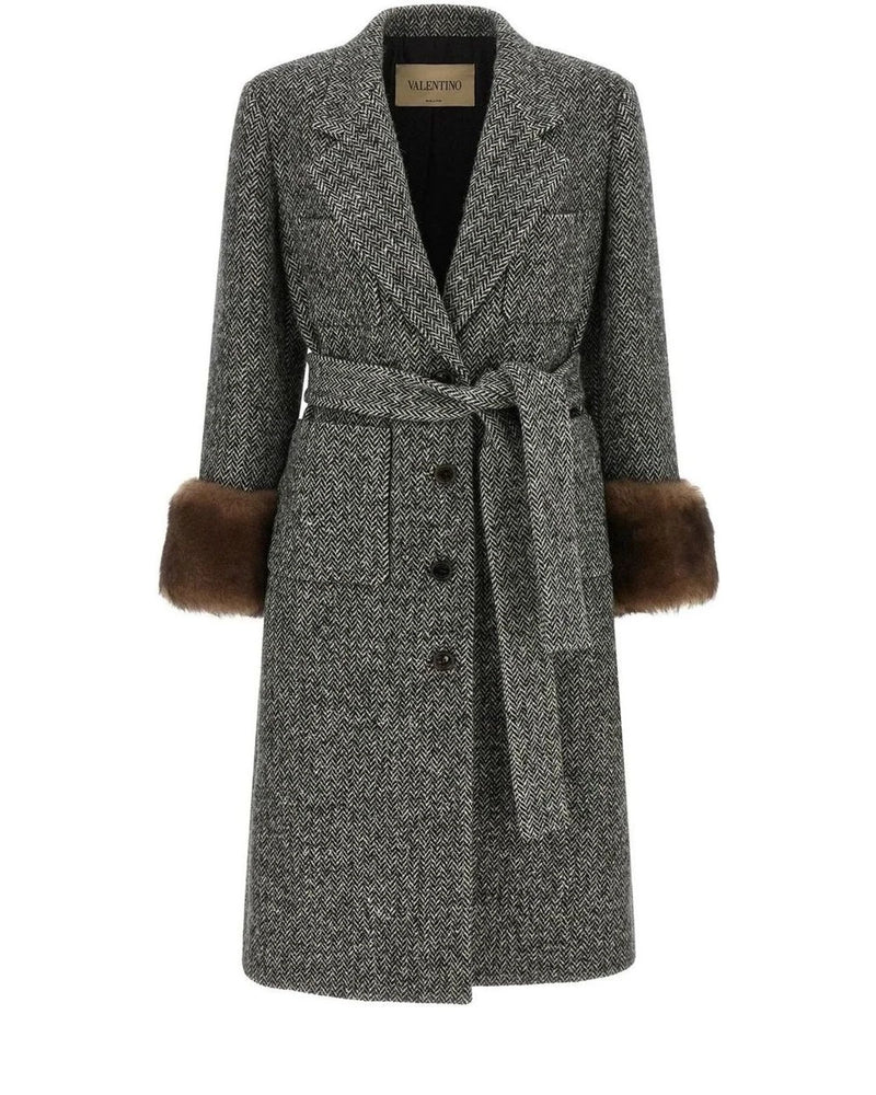 Valentino Garavani Wrap Coat in gray, Virgin Wool