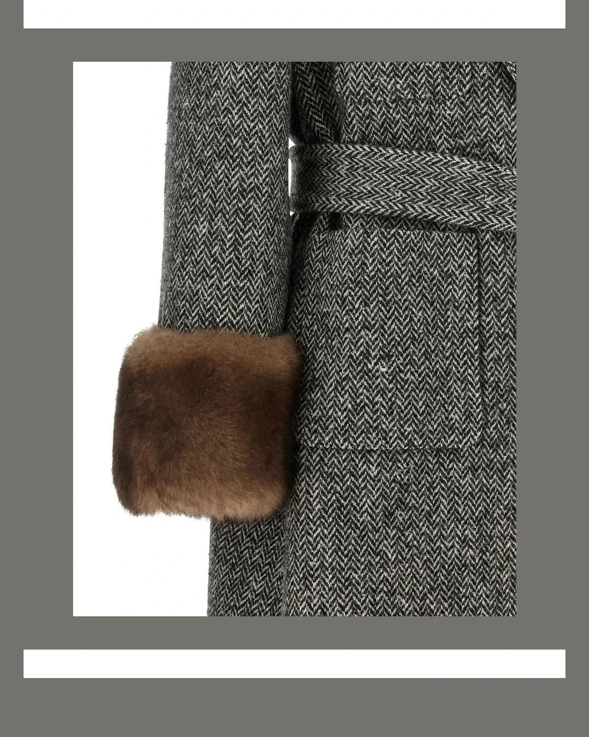 Valentino Garavani Wrap Coat in gray, Virgin Wool — view 4