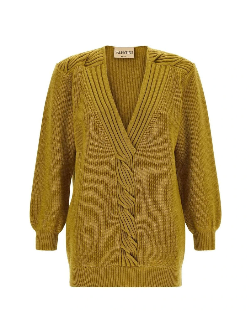 Valentino Garavani Cardigan in yellow, Virgin Wool
