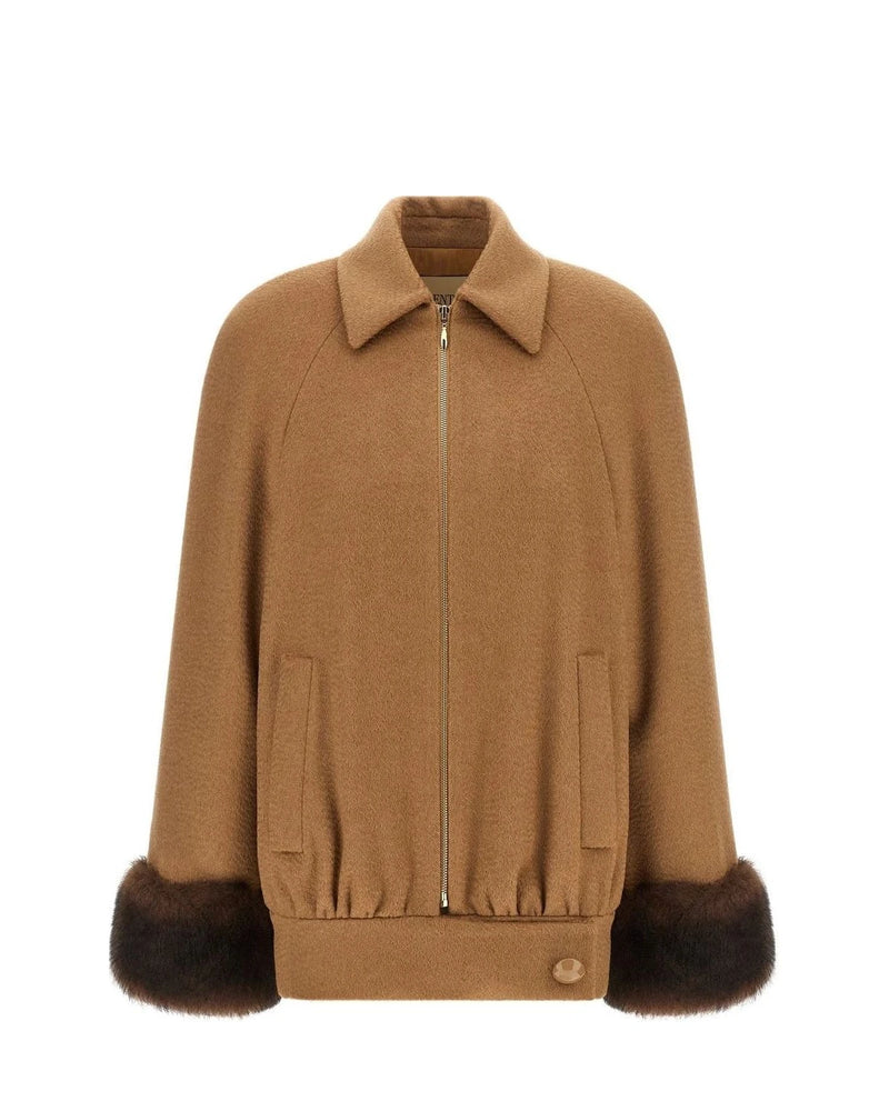 Valentino Garavani Bomber Jacket in brown, Lamb Fur
