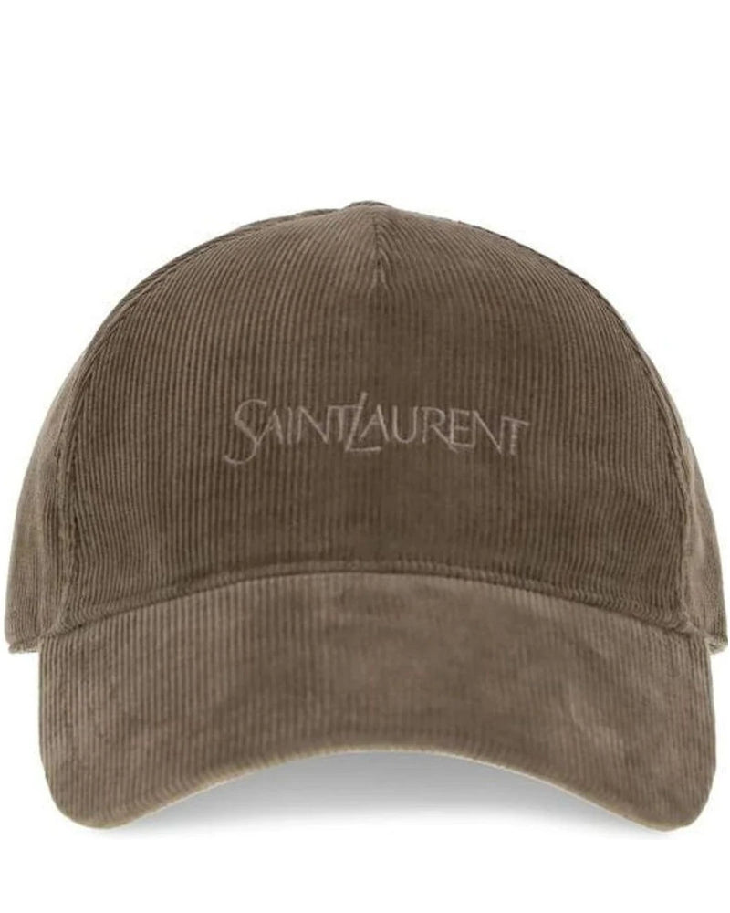 Saint Laurent Baseball Cap in brown, Cotton
