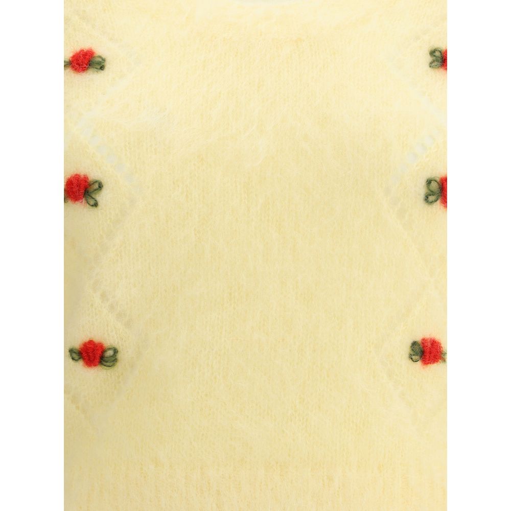 Alessandra Rich Short Sleeve Mohair Sweater