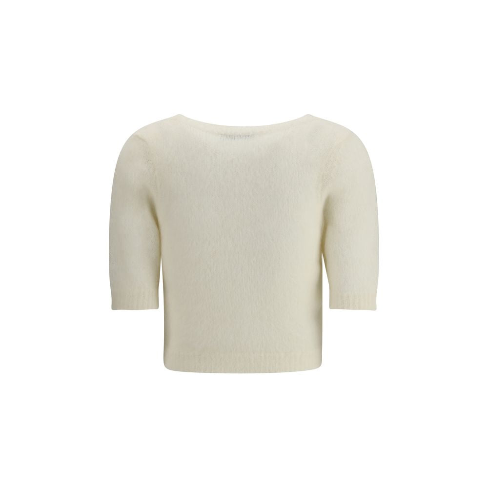 Alessandra Rich Short Sleeve Mohair Sweater