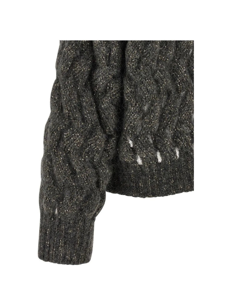 Brunello Cucinelli Sweater in gray, Mohair Wool — view 4