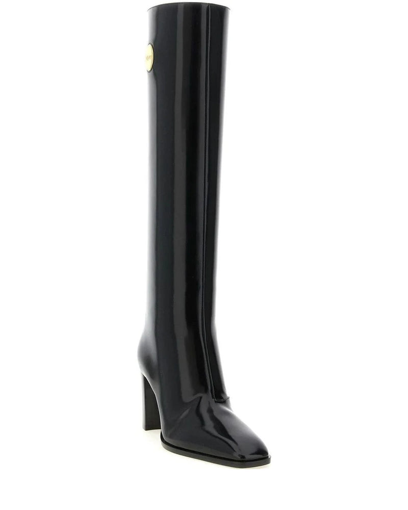 Saint Laurent Knee High Boots in black, Calfskin Leather — view 2
