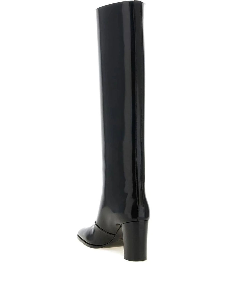 Saint Laurent Knee High Boots in black, Calfskin Leather — view 3