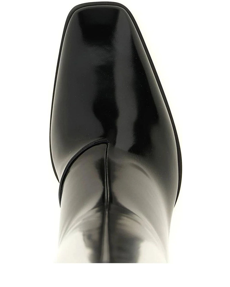 Saint Laurent Knee High Boots in black, Calfskin Leather — view 4