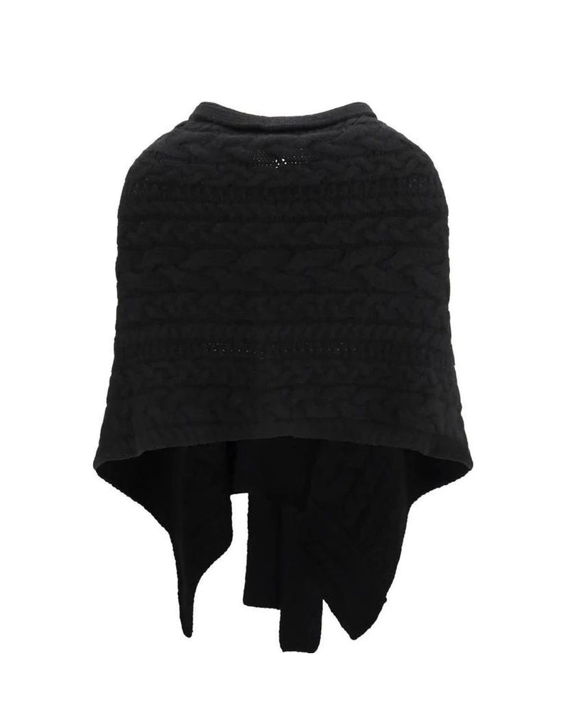 Ermanno Scervino Wrap Coat in black, Kashmir — view 2