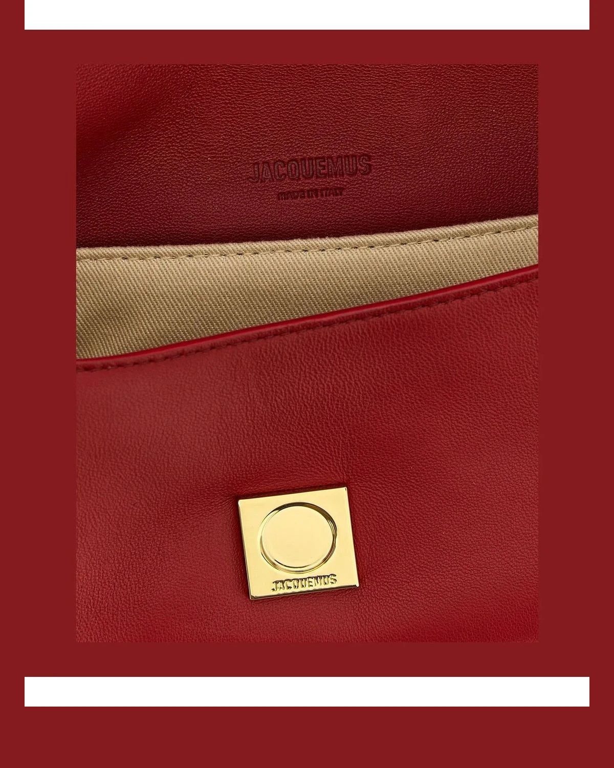 Jacquemus Shoulder Bag in red, Lamb Leather — view 4
