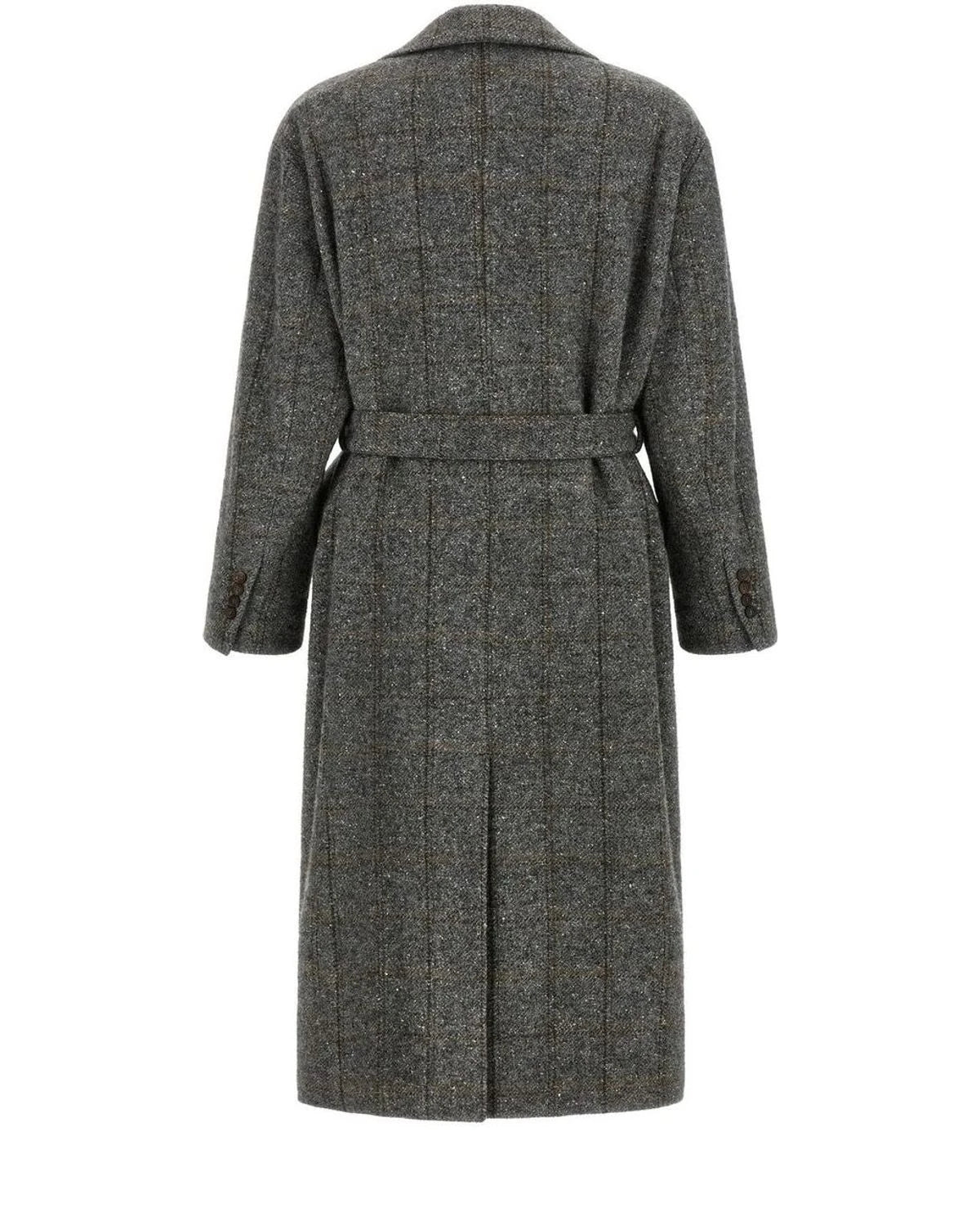 Brunello Cucinelli Wrap Coat in gray — view 2