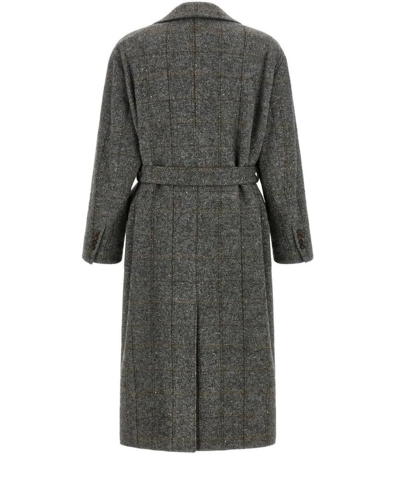 Brunello Cucinelli Wrap Coat in gray — view 2