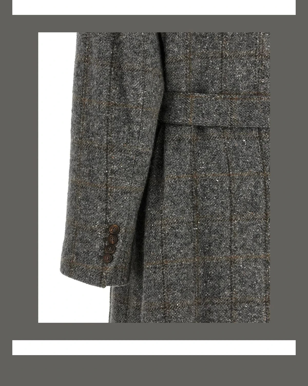 Brunello Cucinelli Wrap Coat in gray — view 4
