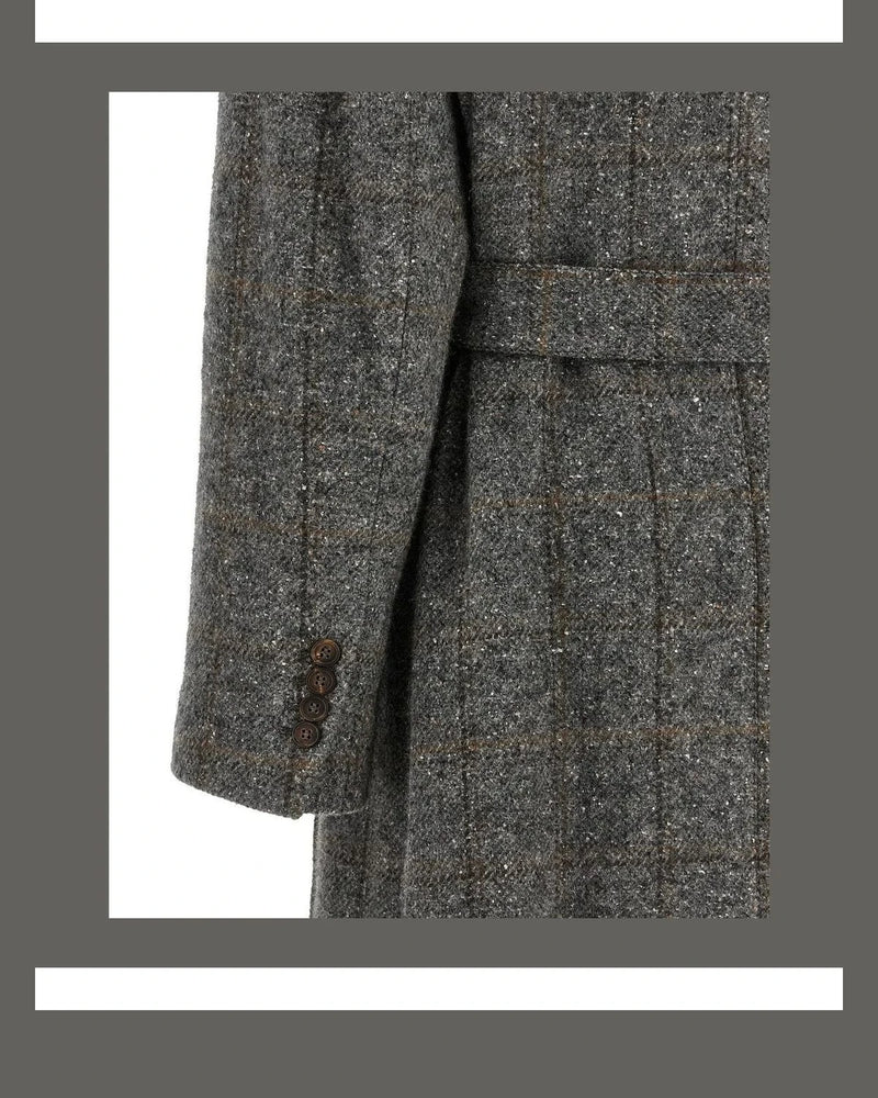 Brunello Cucinelli Wrap Coat in gray — view 4