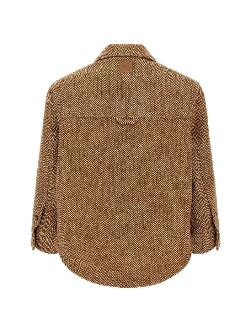 Ami Paris Overcoat in brown, Virgin Wool — view 2