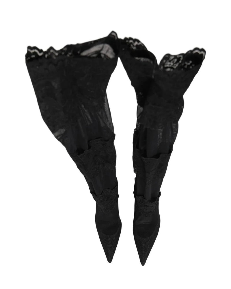 Dolce & Gabbana Knee High Boots in black, Nylon — view 3
