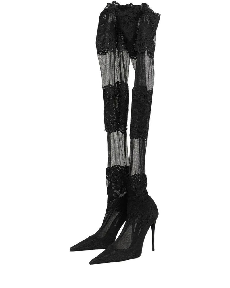 Dolce & Gabbana Knee High Boots in black, Nylon — view 4