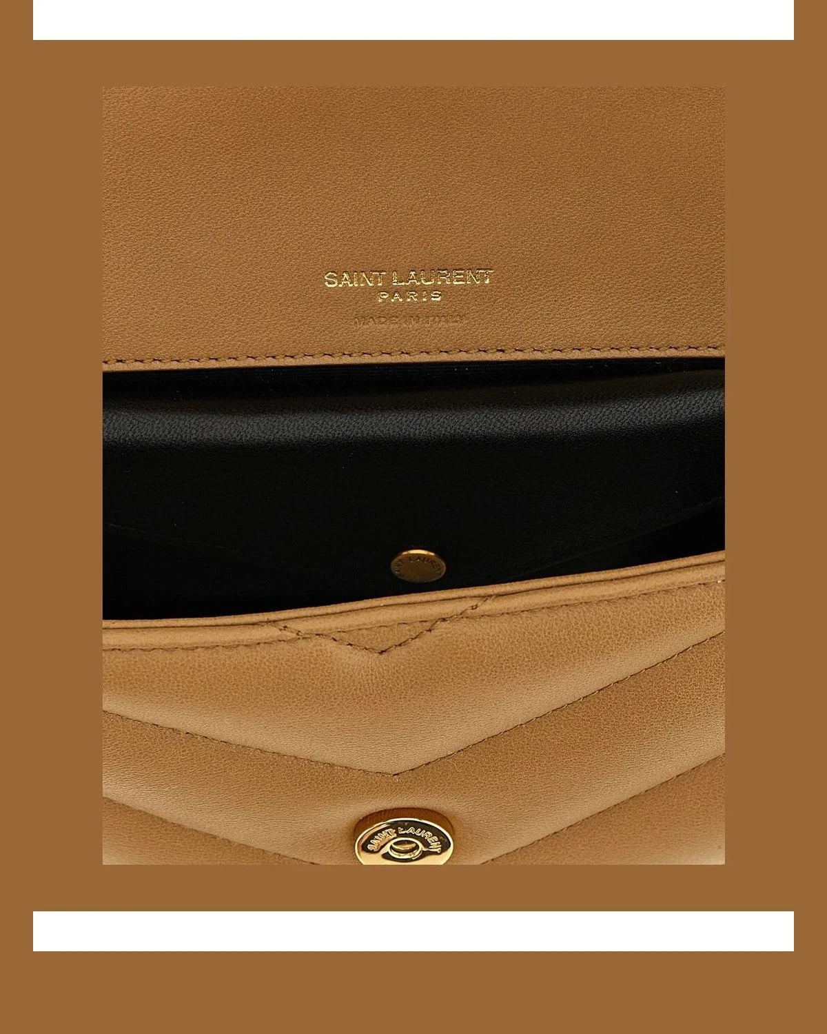 Saint Laurent Cross Body Bag in beige, Lamb Leather — view 4