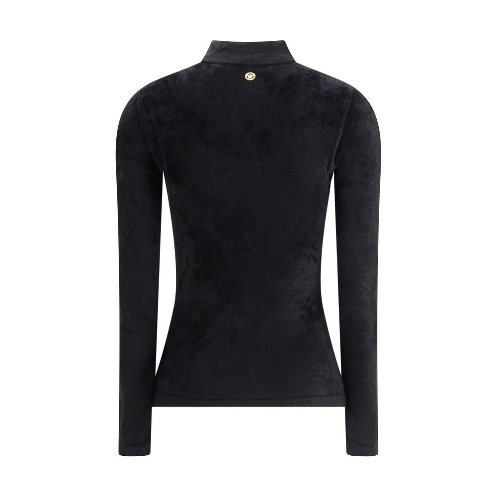 Versace Chenille Top with Half Nec