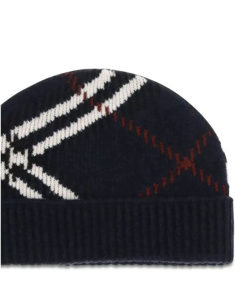Burberry Beanie in navy, Kashmir — view 3