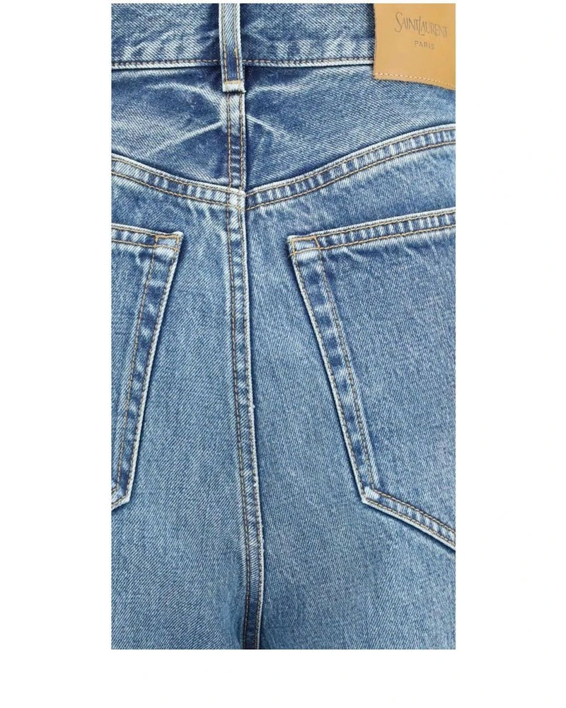 Saint Laurent Jean in blue, Cotton — view 3