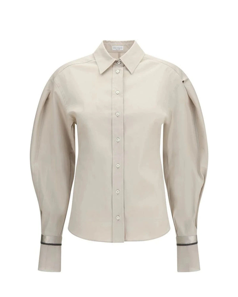 Brunello Cucinelli Blouse in beige, Cotton
