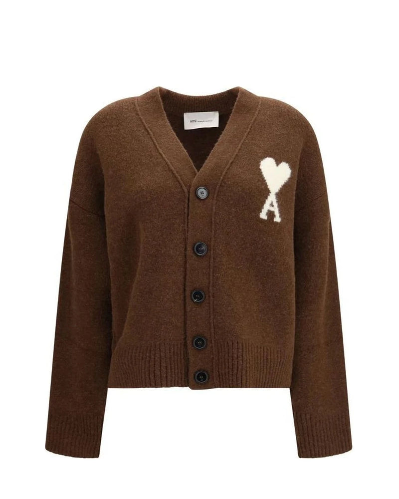 Ami Paris Cardigan in brown, Alpaca Vicugna