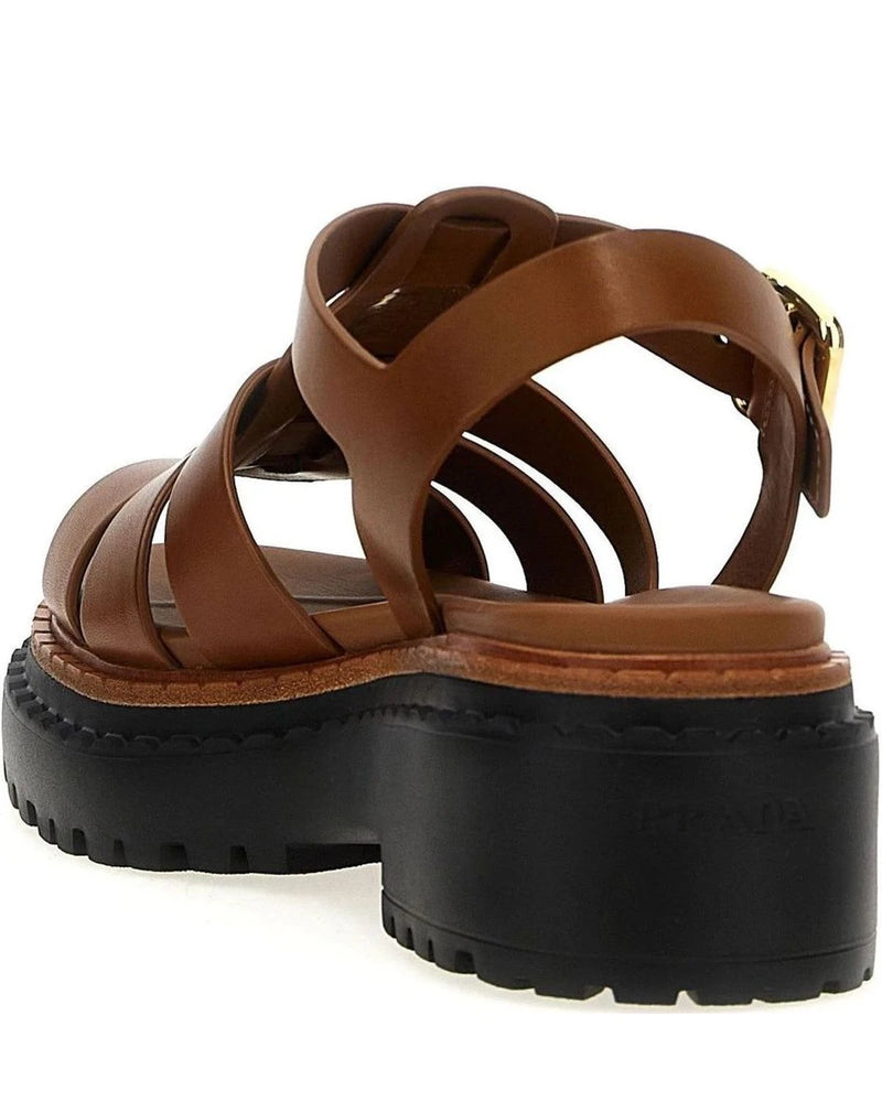 Prada Sandals in brown, Calfskin Leather — view 3