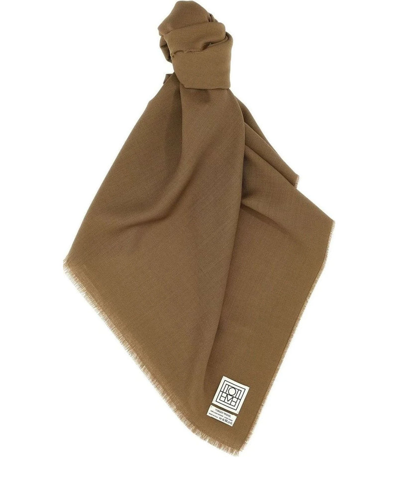 Toteme Scarves & Shawl in brown, Virgin Wool