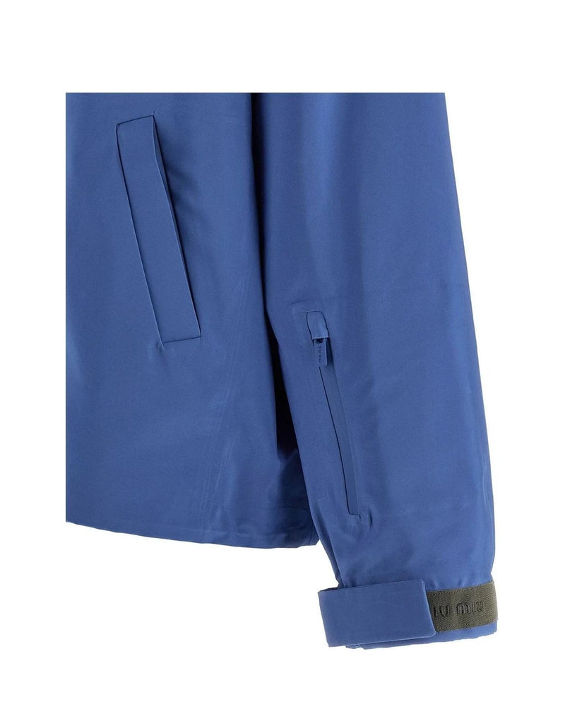 Miu Miu Windbreaker in blue, Recycled Polyester — view 4