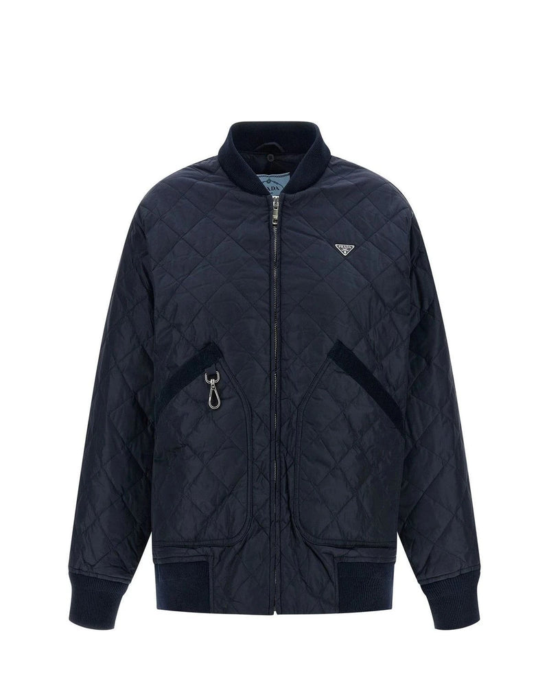 Prada Bomber Jacket in blue, Recycled Polyamide — view 2