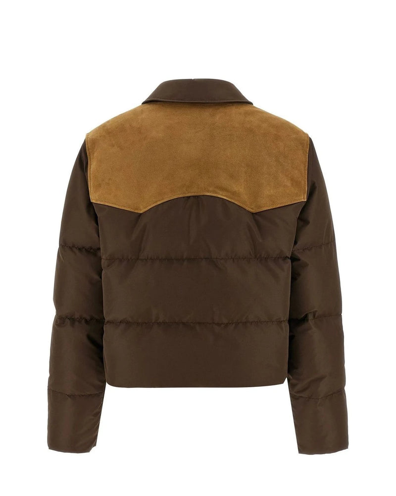Miu Miu Puffer Jacket in brown, Recycled Polyester — view 2