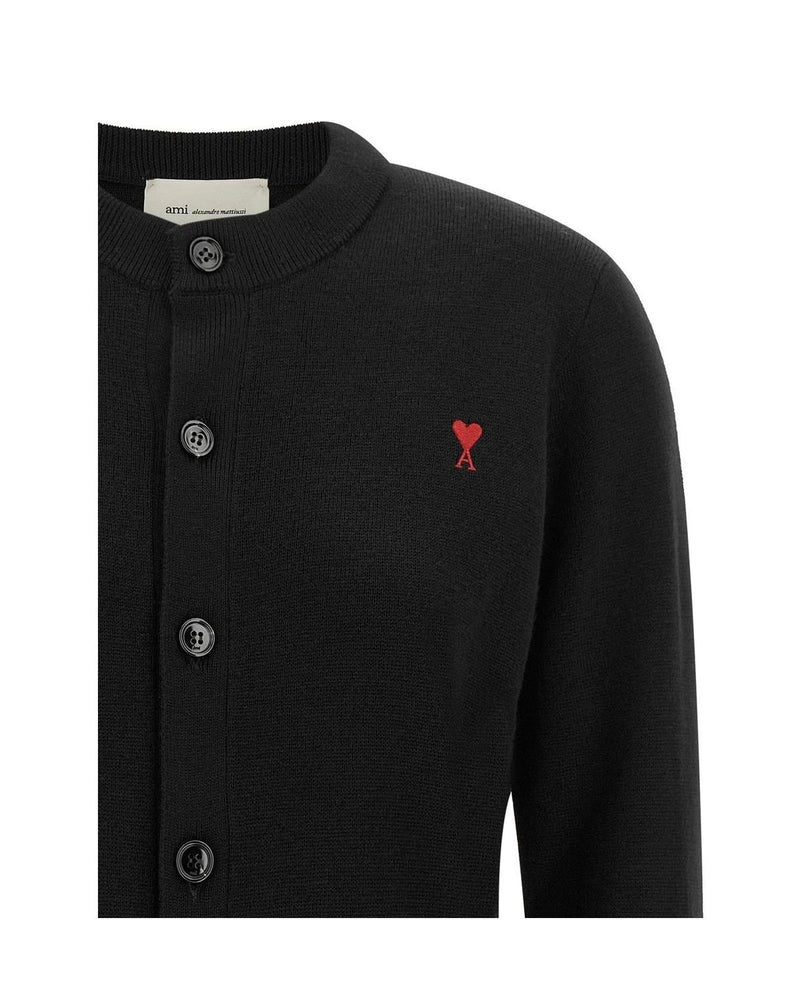 Ami Paris Cardigan in black, Wool — view 3