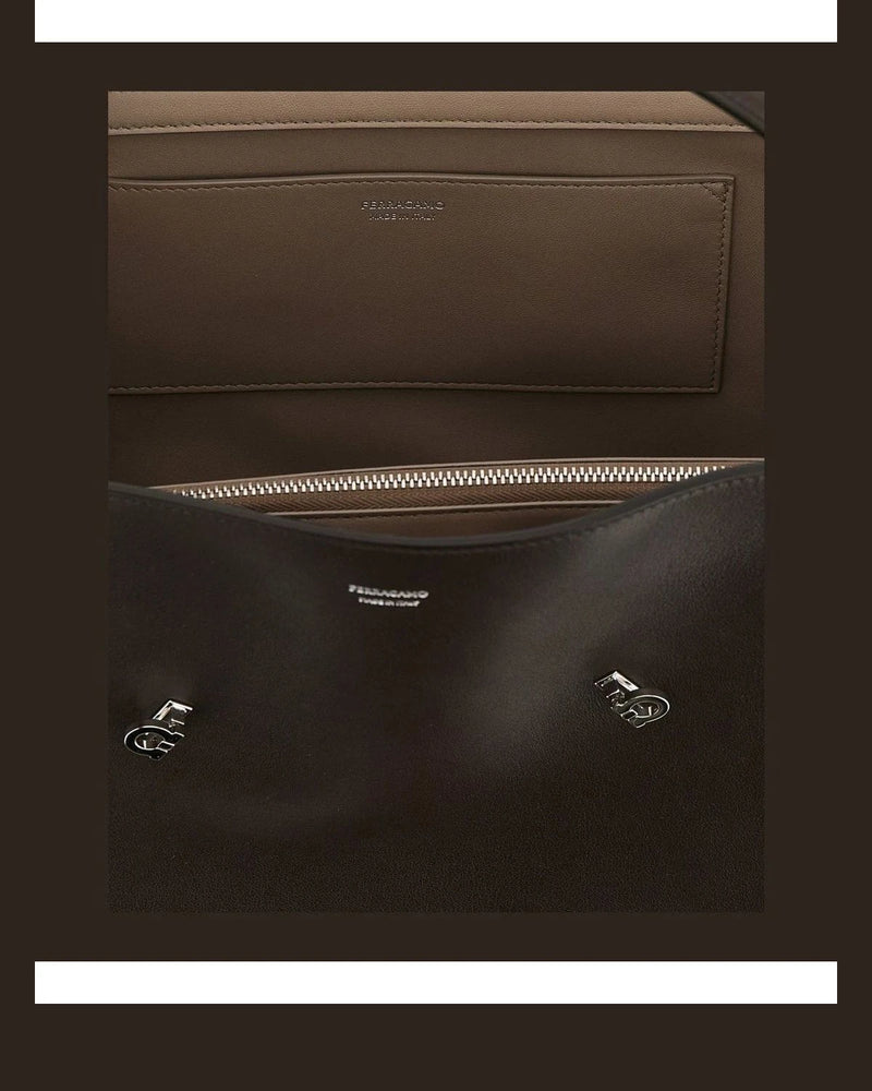 Ferragamo Shoulder Bag in brown, Calfskin Leather — view 4