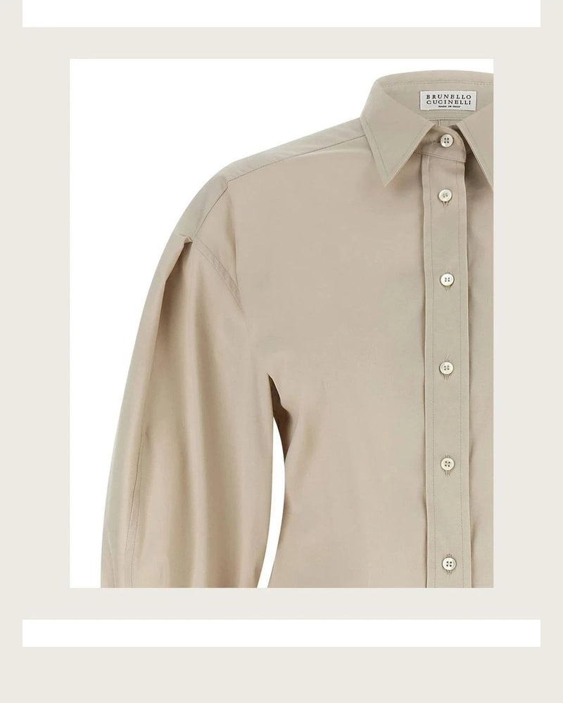 Brunello Cucinelli Dress Shirt in beige, Cotton — view 3