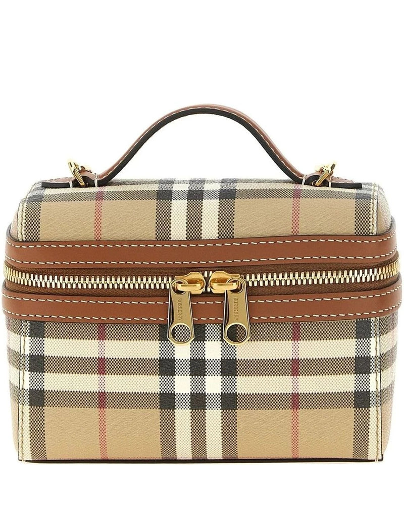 Burberry Makeup Bag in beige, Polyurethane