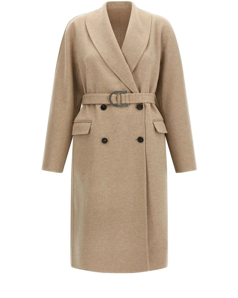 Ferragamo Wrap Coat in beige
