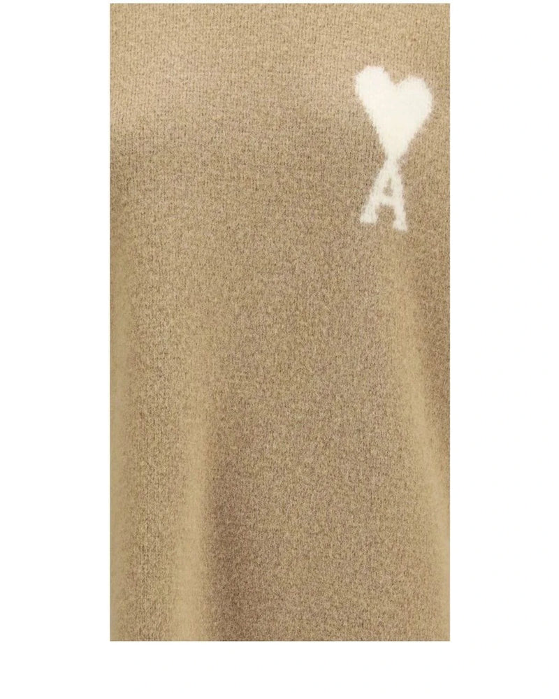 Ami Paris Sweater in beige, Alpaca Vicugna — view 3