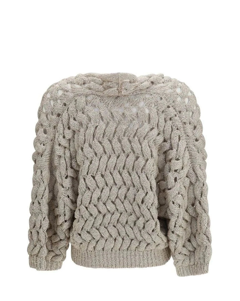 Brunello Cucinelli Sweater in beige, Silk — view 2