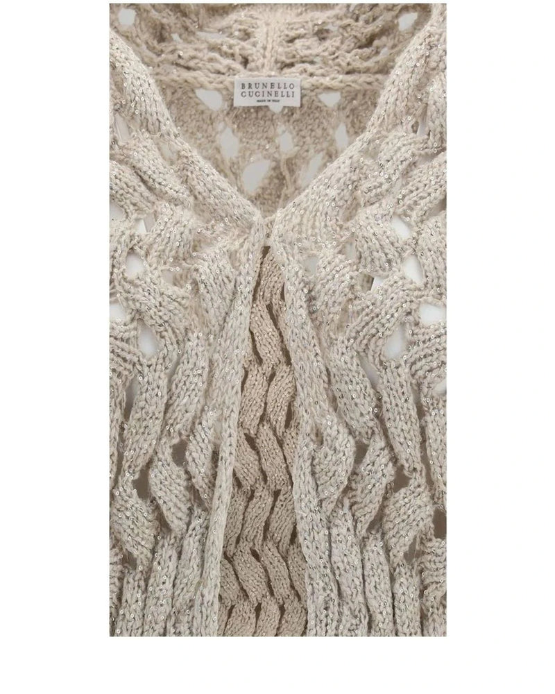 Brunello Cucinelli Sweater in beige, Silk — view 3